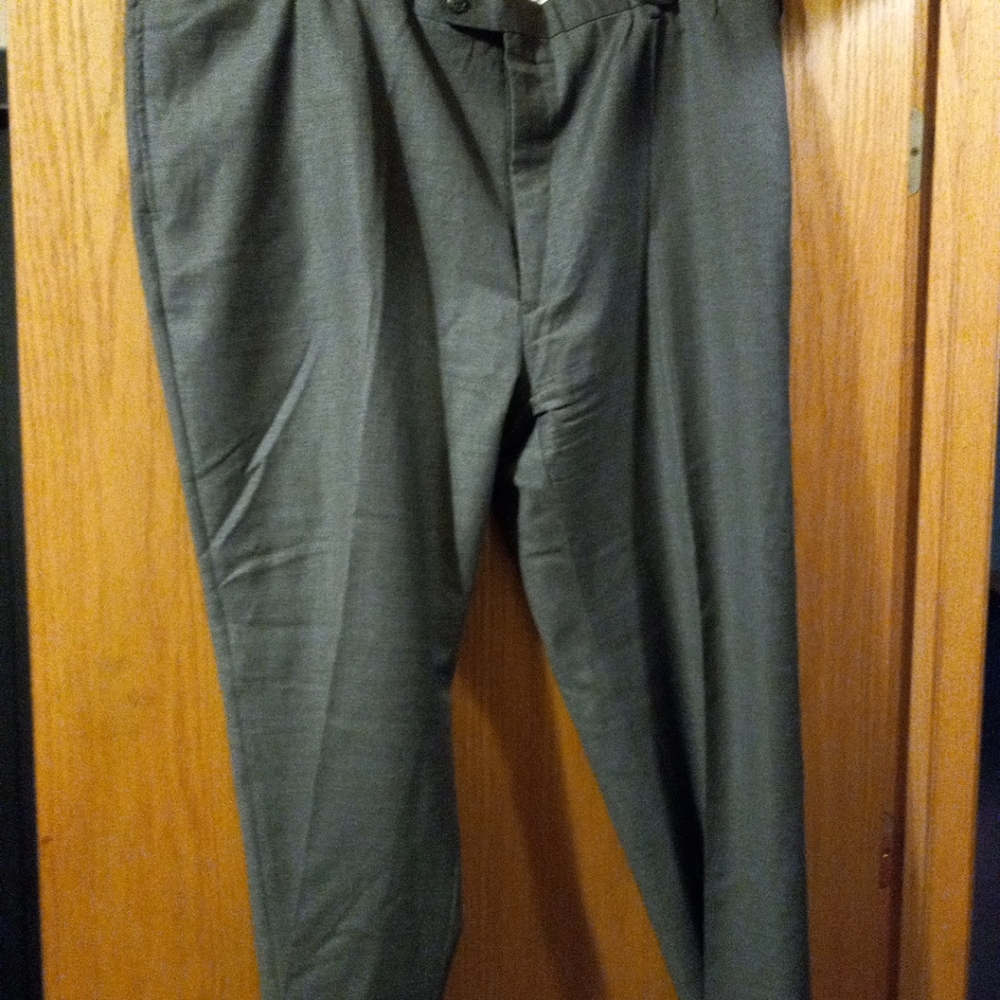 Joseph Abboud Mens Gray  Dress Pant Size 48R  100% Wool 26" Inseam
